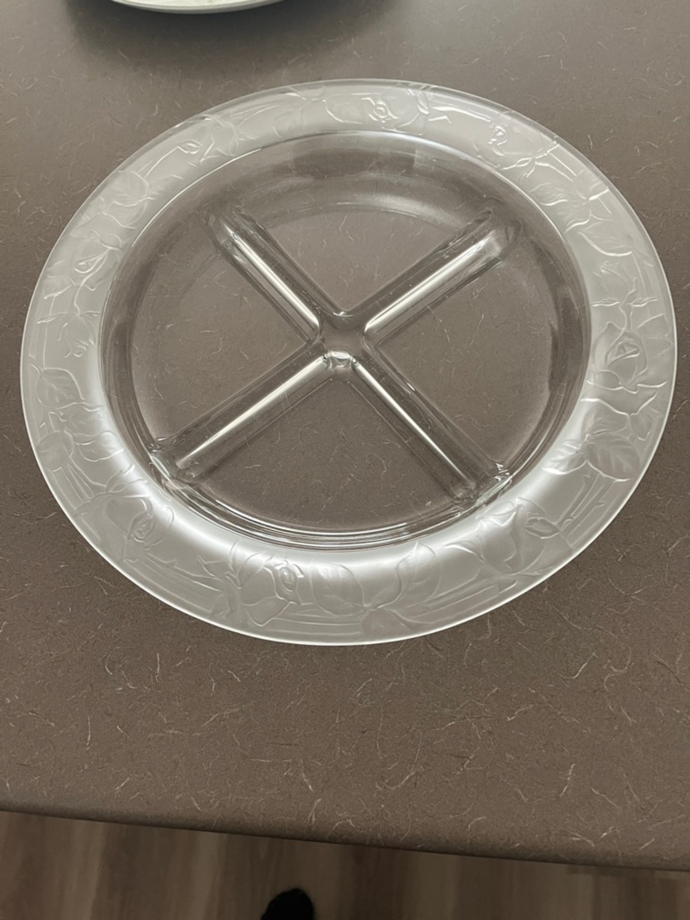 Toscany Holiday Collection Garland Crystal Divided Relish Tray 14”